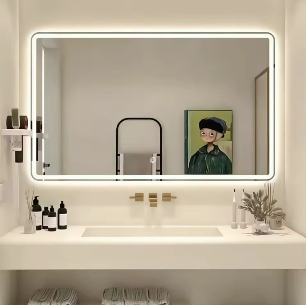 Anti-Glare LED Lighted Rectangular Bathroom Mirror - Image 4