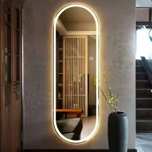 Long Oval Circular Lit LED Mirror